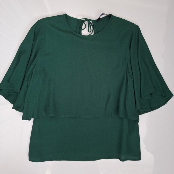 Zara Forest Green Blouse - Picture 6 of 7